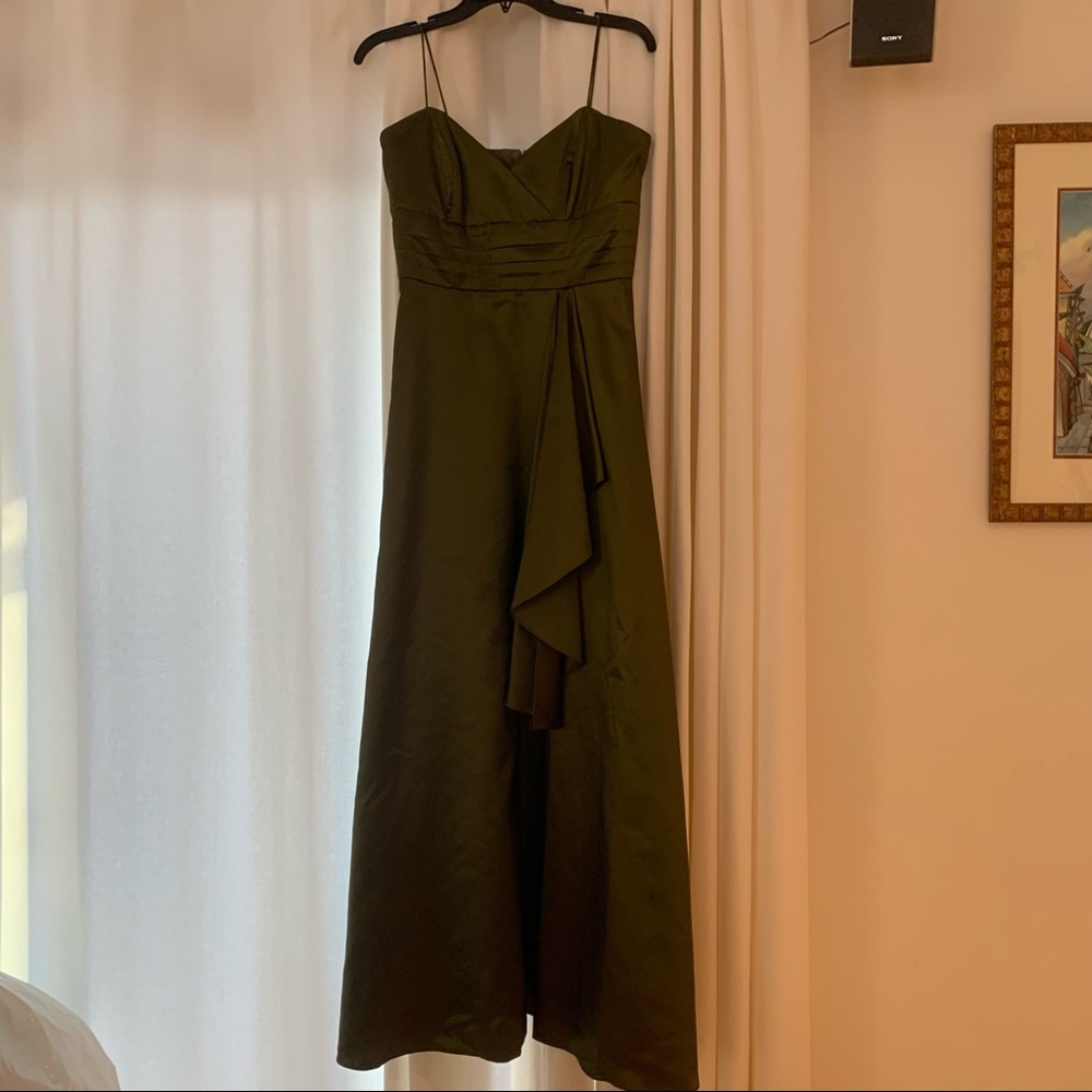 Alfred Angelo Green Floor Length Taffeta Evening Gown Size 8 - Picture 4 of 16